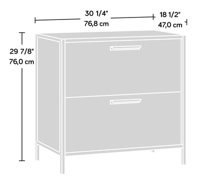 Tayla 30.24 2-Drawer Classing Cabinet - Vintage Oak &amp; Black|Classeur Tayla de 30,24 po à 2 tiroirs - chêne antique et noir