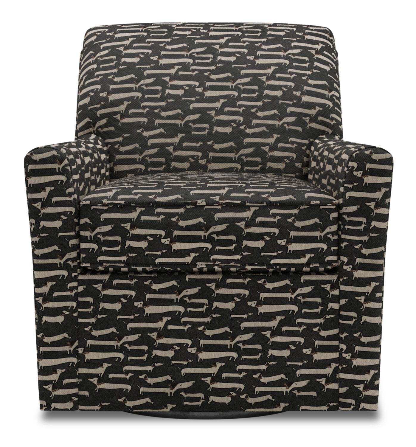 Fauteuil d'appoint pivotant personnalisable Sofa Lab de 31 po fabriqué au Canada en tissu - Peppercorn multicolore | SWIV1143