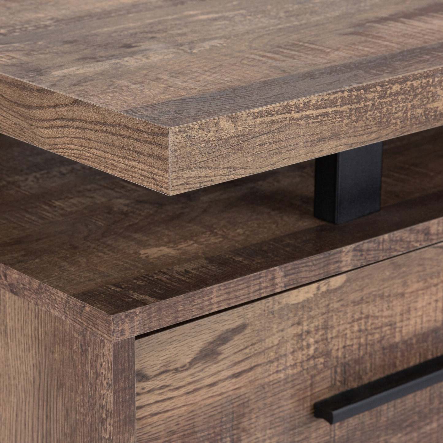 Bureau réversible Teagan 60 avec 3 tiroirs - Marron|Bureau réversible Teagan de 60 po à 3 tiroirs - brun