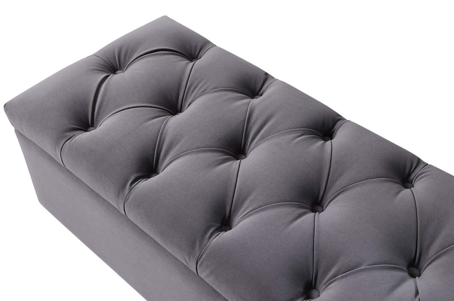 Sage 57 Storage Bench - Grey Velvet|Banc de rangement Sage de 57 po - velours gris