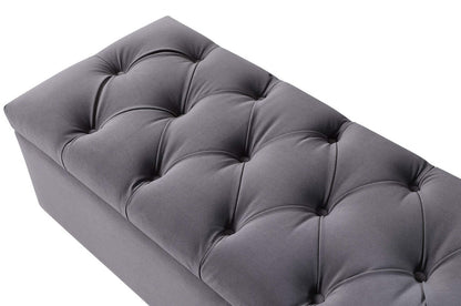 Sage 57 Storage Bench - Grey Velvet|Banc de rangement Sage de 57 po - velours gris