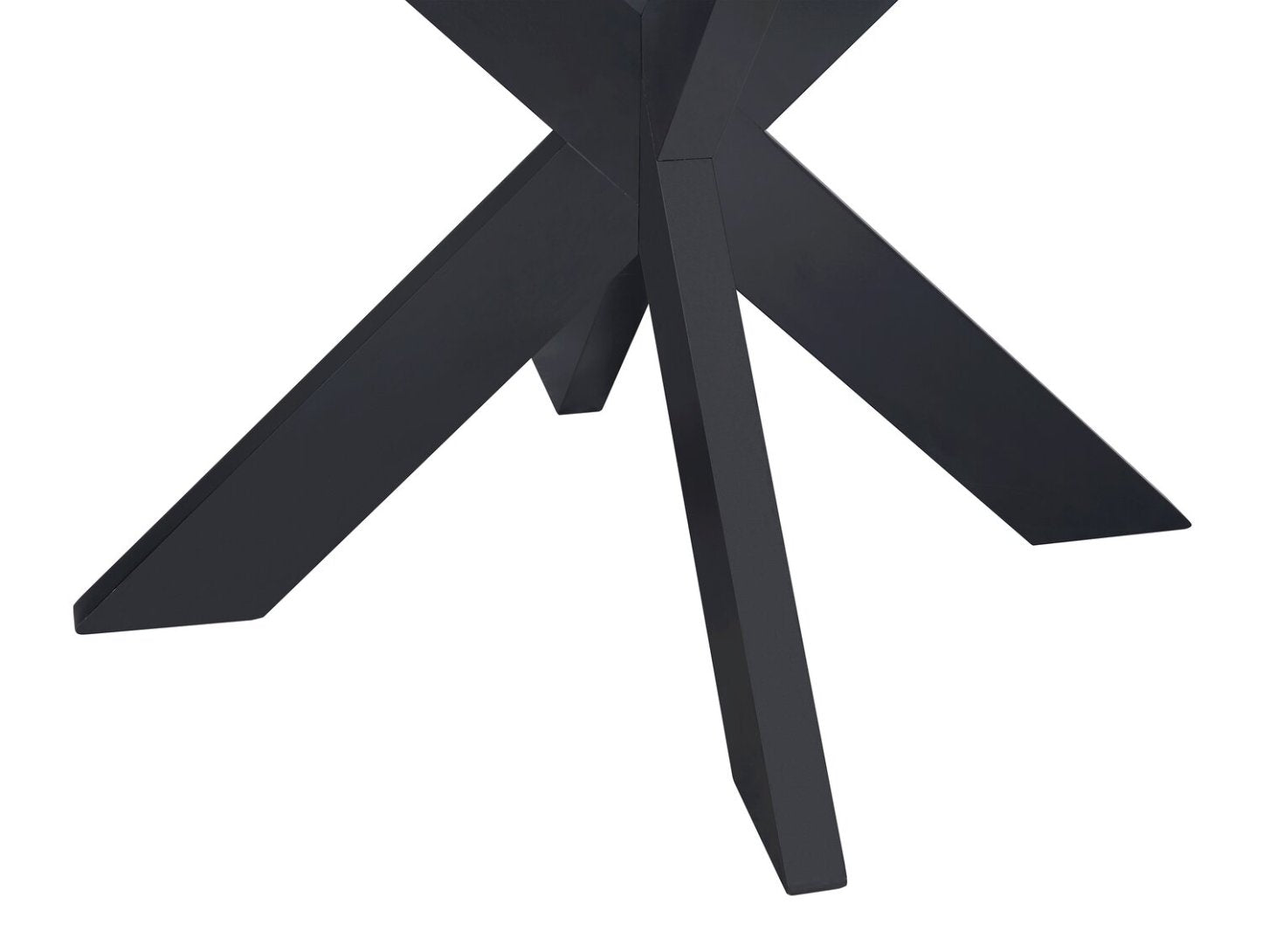 Table de salle à manger Remi avec plateau en verre et base géométrique en bois, 42 W ronde - Noir | Table de salle à manger ronde Remi de 42 po (L) avec dessus en verre et base géométrique en bois - noire