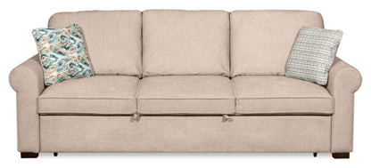 Scott Living Haven 96 canapé-lit en tissu de chenille avec pattes en bois - taupe | Sofa-lit Haven de Scott Living de 96 po en tissu de chenille avec pattes en bois - taupe