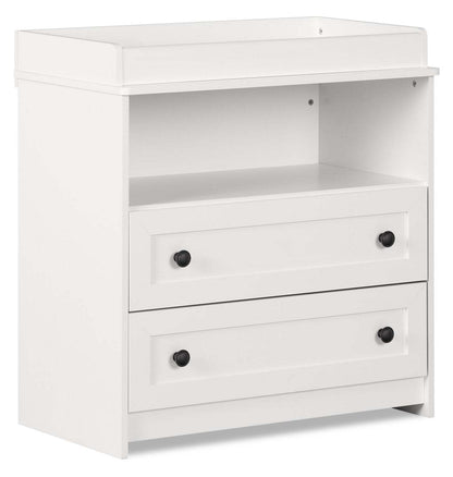 Table à langer Ivy avec tiroirs de rangement - Blanc | Table à langer Ivy pour bébé avec tiroirs de rangement - blanche