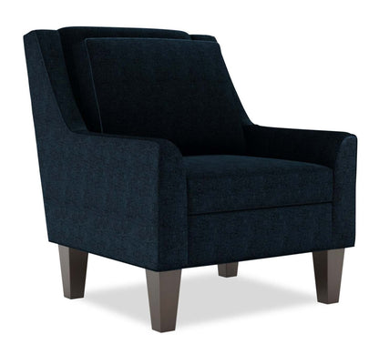 Fauteuil d’appoint club Sofa Lab personnalisable 29 po en tissu de chenille avec pattes en bois - bleu Luxury Indigo | Fauteuil d’appoint club Sofa Lab de 29 po fabriqué au Canada en tissu de chenille avec pattes en bois - bleu Luxury Indigo | CLUB3193