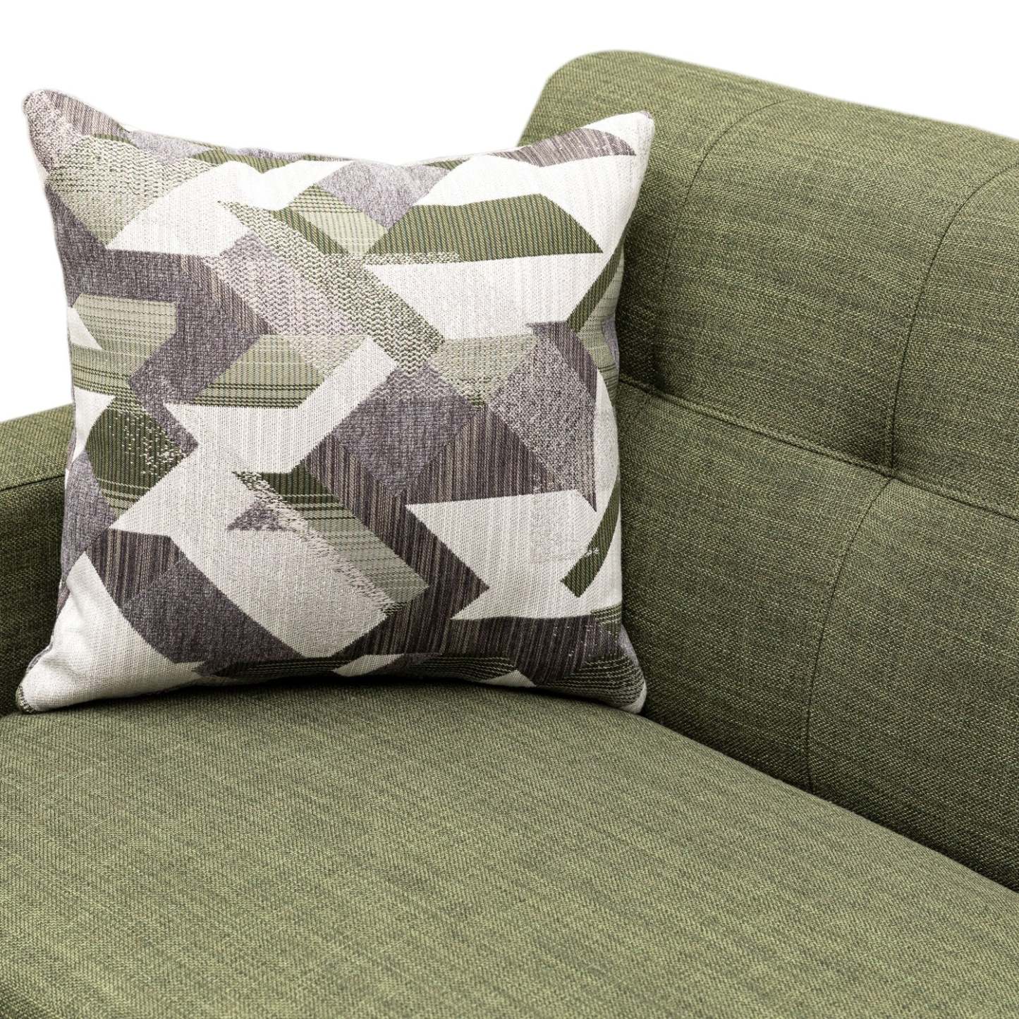 Sofa Freeman de Kort & Co. de 80 po de format condo en tissu d’apparence lin avec base et pattes en bois - vert avocat