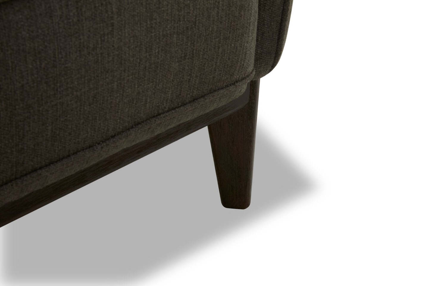 Fauteuil Gena de Cindy Crawford Home de 38,5 po en tissu d’apparence lin avec coussin de dossier amovible - gris anthracite