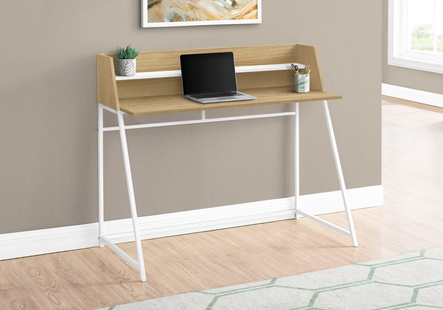 Bureau Lawson 47.25 avec petite niche - Naturel|Bureau Lawson de 47,25 po avec petite crédence - naturel