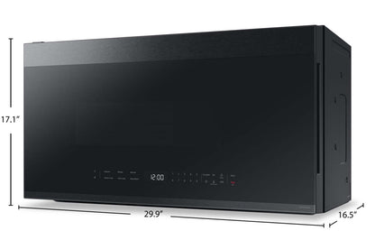 Samsung 2,1 Cu. Fort. Micro-ondes à grande portée avec 400 CFM et commande tactile en verre - Noir mat - ME… | Quatre à micro-ondes à hotte intégrée Samsung de 2,1 pi³ avec 400 pi³/min et commandes tactiles en ver…