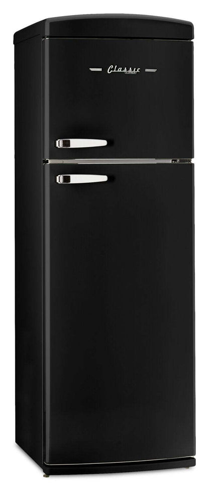 Unique Classic Retro 24 11 Cu Ft. Top Freezer Refrigerator – Midnight Black - UNQ-310L B TM | Réfrigérateur Classic Rétro d’Unique de 24 po et de 11 pi3 à congélateur supérieur - noir minuit - UNQ-310L B TM