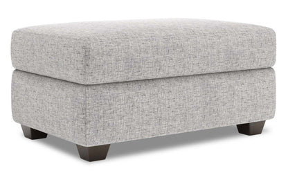 Fabriqué au Canada Pouf de rangement personnalisable The Trunk 39 en tissu d'apparence lin - gris Luna Domino | Pouf de rangement The Trunk de Sofa Lab de 39 po fabriqué au Canada en tissu d’apparence lin - gris Luna Domino | TRUN2191