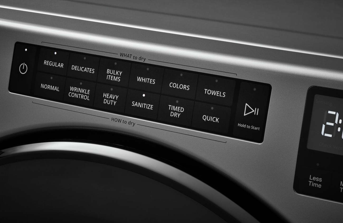 Sécheuse à gaz Whirlpool de 7,4 pi³ - ombre chrome - superposable - WGD5605MC | Bain à remous 7,4 Cu. Fort. Sécheuse à gaz, Chrome Shadow, empilable - WGD5605MC