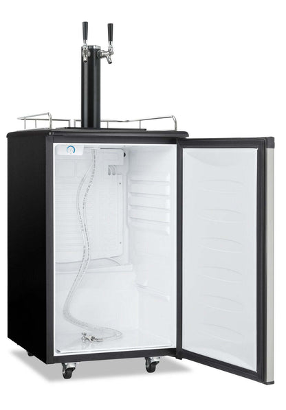 Danby 20,5 5,4 pi³ Refroidisseur de fût à deux robinets - Acier inoxydable - DKC054A1BSL2DB | Refroidisseur de fût à bière Danby de 5,4 pi³ et de 20,5 po à deux robinets - acier inoxydable - DKC…