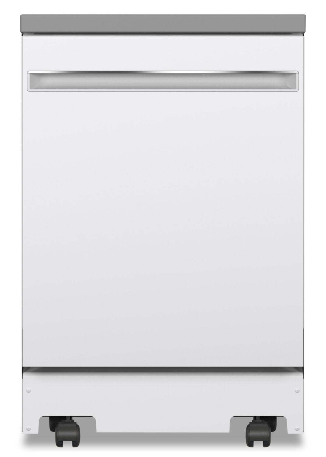 Lave-vaisselle portatif GE de 24 po et de 54 dBA avec commandes sur le dessus et broyeur d'aliments Piranha - Blanc - GPT225SGLWW | Lave-vaisselle portatif à commande supérieure GE 24, 54 dBA, avec broyeur d'aliments durs Piranha - Blanc - GPT225SGLWW