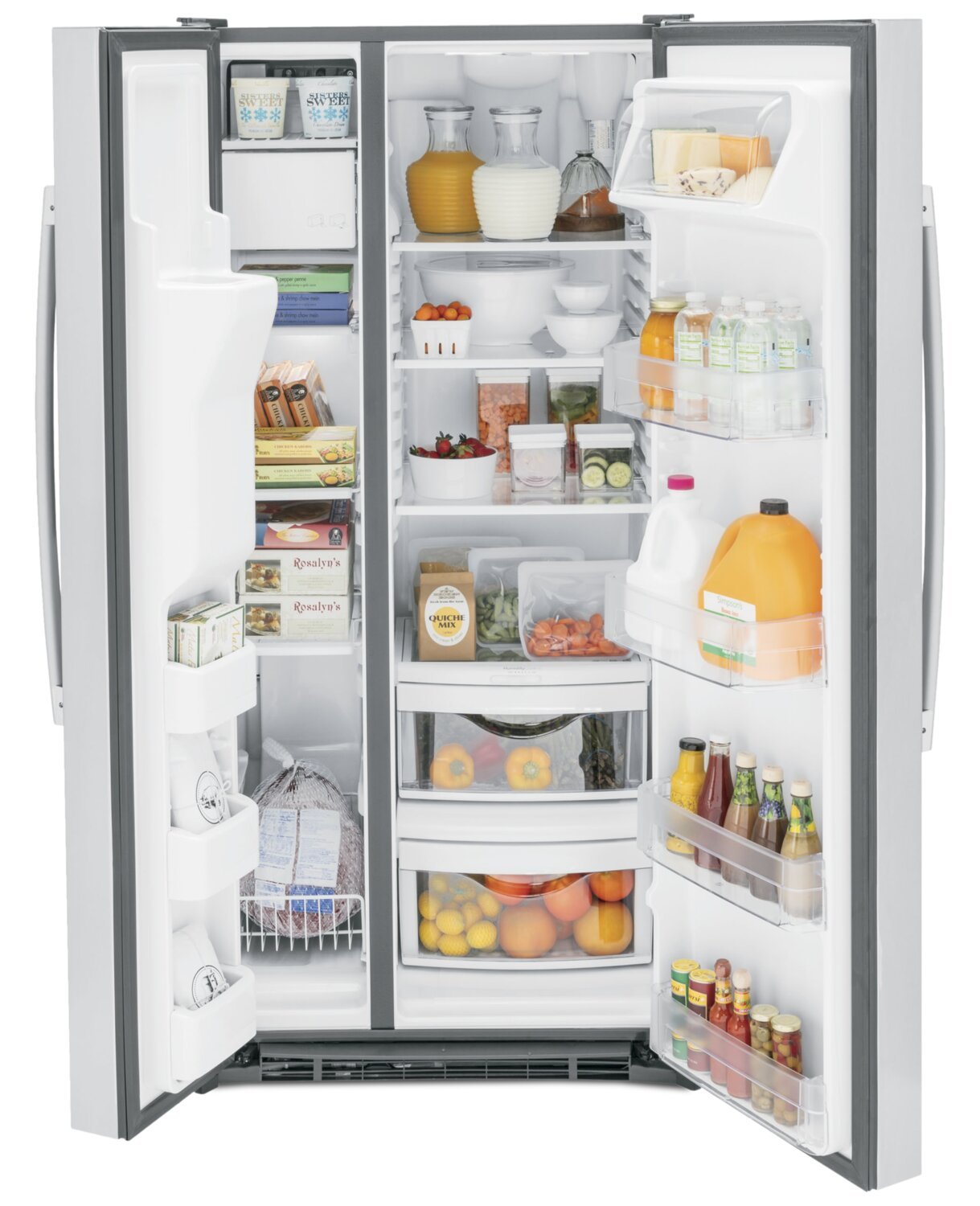 Réfrigérateur GE de 33 po et de 23,2 pi³ à compartiments juxtaposés - acier inoxydable résistant aux empreintes digitales - GSS23GYPFS | GE 33 23.2 Cu. Ft. Side-by-Side Refrigerator - Stainless Steel Fingerprint Resistant  - GSS23GYPFS