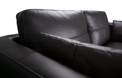 Melrose 60.5 Top-Grain Genuine Leather Loveseat with Metal Legs - Black | Causeuse Melrose de 60,5 po en cuir véritable de qualité supérieure avec pattes en métal - noire