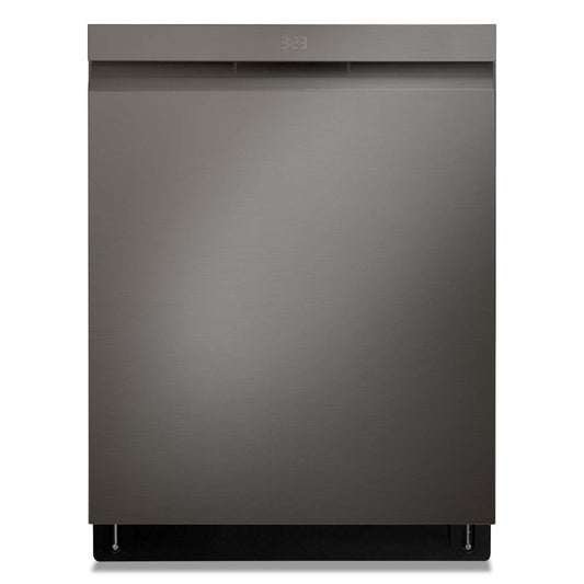 Lave-vaisselle intelligent encastré LG à 44 dBA de 24 po avec commandes sur le dessus et QuadWashMC Pro - Noir inoxydable résistant aux taches…