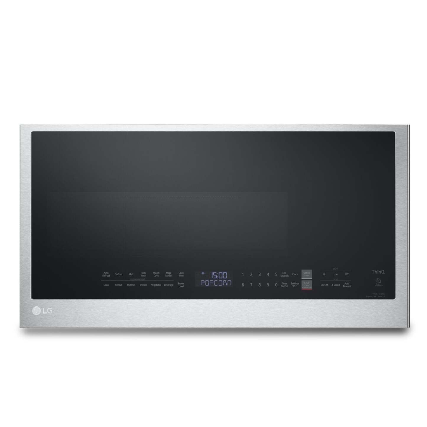 LG 2 Cu. Fort. Micro-ondes à grande portée avec EasyClean® et cuisson par capteur - Acier inoxydable anti-taches… | Quatre à micro-ondes à hotte intégrée LG de 2 pi³ avec EasyCleanMD et cuisson par capteur - acier inox…