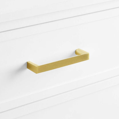 Table de chevet Alia à 2 tiroirs avec accents dorés, 18 L x 25,75 H - Blanc | Table de nuit Alia de 18 po (l) x 25,75 po (H) à 2 tiroirs avec touche dorée - blanche