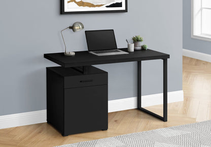 Bureau réversible Remi 47.25 avec tiroir et armoire - Noir|Bureau réversible Remi de 47,25 po avec tiroir et armoire - noir