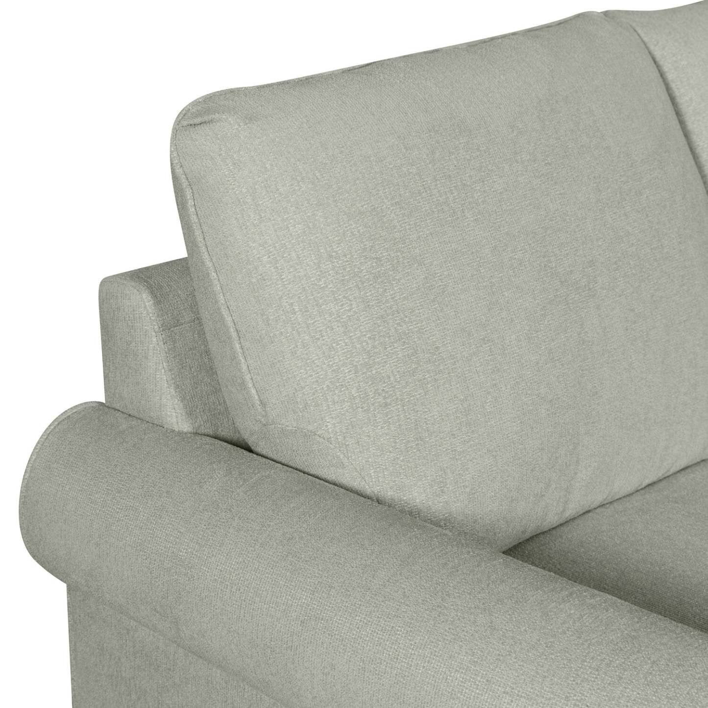 Canapé lit sectionnel de gauche Haven de Scott Living 4 pièces en tissu de chenille avec fauteuil long de rangement - bleu écume de mer