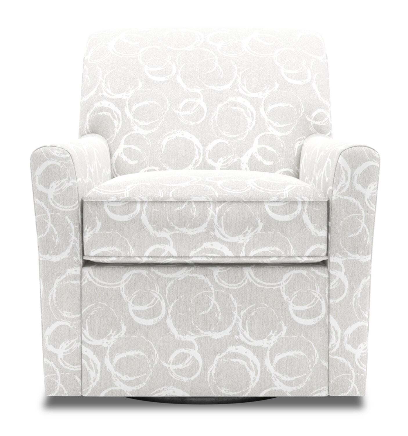 Fauteuil d'appoint pivotant personnalisable Sofa Lab de 31 po fabriqué au Canada en tissu - blanc Mist White | SWIV1164