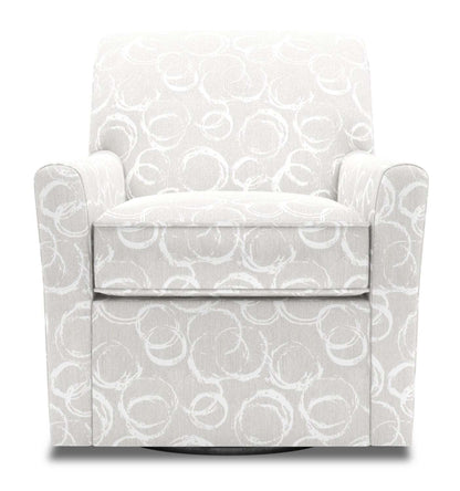 Fauteuil d'appoint pivotant personnalisable Sofa Lab de 31 po fabriqué au Canada en tissu - blanc Mist White | SWIV1164