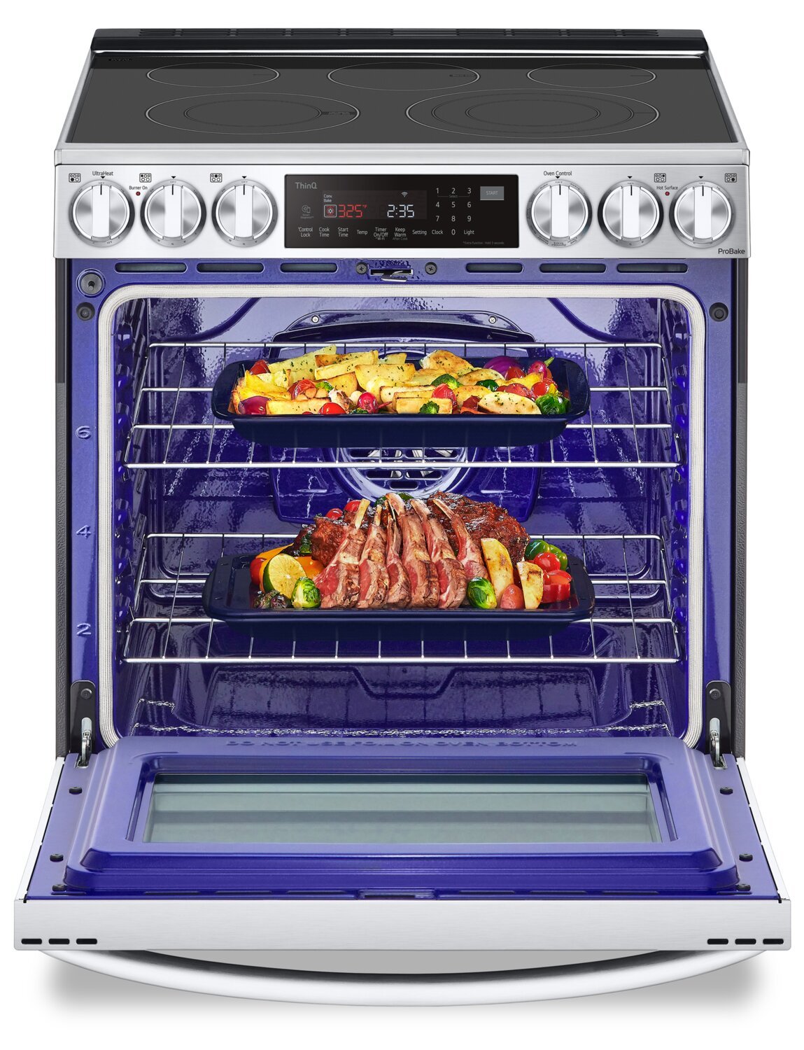 Cuisinière électrique intelligente LG de 6,3 pi³ avec friture à air et convection ProBake Convection® - Acier inoxydable résistant aux taches…