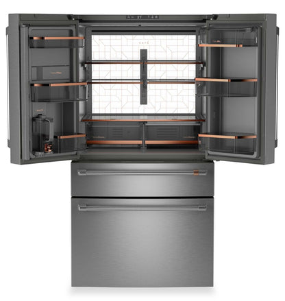 Réfrigérateur intelligent Café 36" 23,2 pi3 à profondeur de comptoir 4 portes françaises - Acier inoxydable - CJE23DP2WS1 | Réfrigérateur 4 portes Café de 23,2 pi3 et de 36 po de profondeur comptoir à portes françaises - acier inoxydable - CJE23DP2WS1