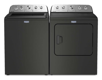 Maytag 5.4 Cu Ft. Top Load Agitator Washer and 7.0 Cu. Ft. Electric Dryer – Volcano Black - MATL565B | Laveuse à chargement par le haut de 5,4 pi³ et sécheuse électrique de 7,0 pi³ de Maytag - noir volcan - MATL565B