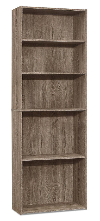 Bibliothèque 5 étagères Slade 24.75 - Taupe foncé|Bibliothèque Slade de 24,75 po à 5 tablettes - taupe foncé