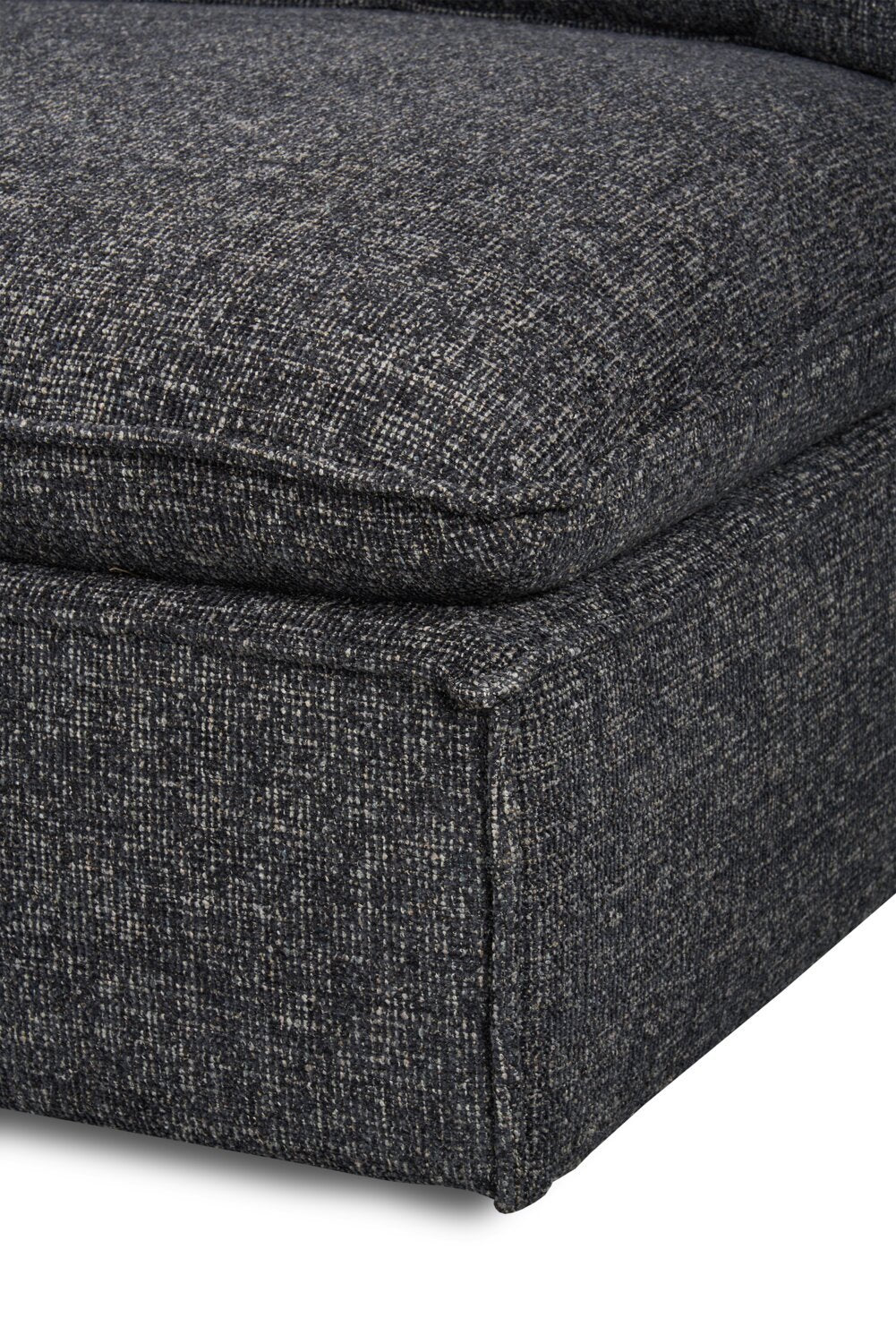 Fusion modulaire 5 pièces en tissu chenille gris anthracite sans accoudoirs | Canapé sectionnel sans accoudoirs modulaires Fusion 5 pièces en tissu chenille gris anthracite