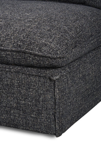 Fusion modulaire 5 pièces en tissu chenille gris anthracite sans accoudoirs | Canapé sectionnel sans accoudoirs modulaires Fusion 5 pièces en tissu chenille gris anthracite