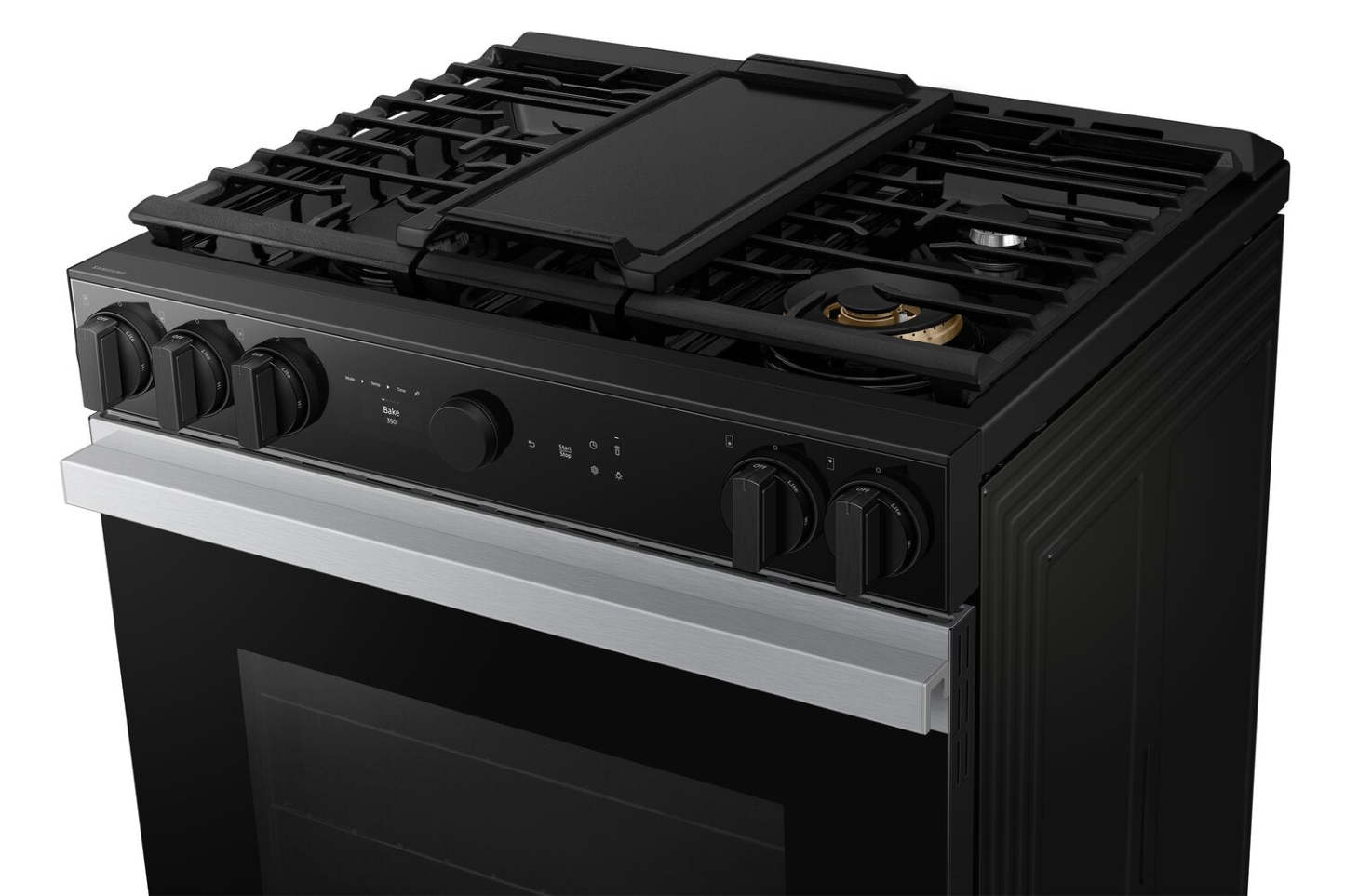 Cuisinière intelligente à gaz encastrée Samsung de 6 pi³ avec friture à air et Air Sous Vide - acier inoxydable - NSG6DG… | Samsung 6 Cu. Fort. Cuisinière à gaz intelligente avec friture à air et sous vide – Acier inoxydable…
