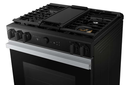 Cuisinière intelligente à gaz encastrée Samsung de 6 pi³ avec friture à air et Air Sous Vide - acier inoxydable - NSG6DG… | Samsung 6 Cu. Fort. Cuisinière à gaz intelligente avec friture à air et sous vide – Acier inoxydable…