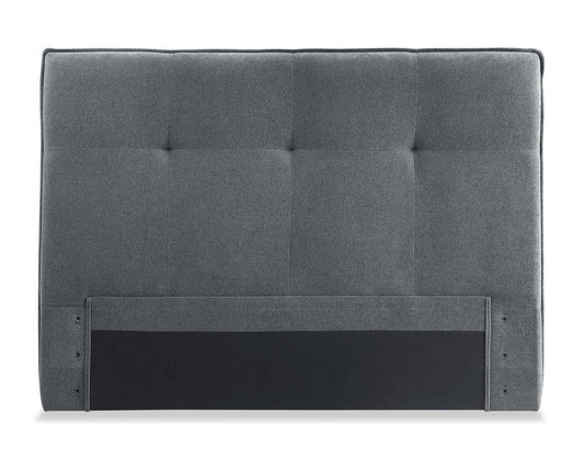 Tête de lit rembourrée Amos en tissu anthracite, touffetée - Queen Size | Tête de lit rembourrée Amos en tissu anthracite capitonné - format grand lit