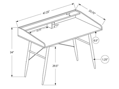 Bureau Jeremy 47.25 avec petite niche - Blanc|Bureau Jeremy de 47,25 po avec petite crédence - blanc