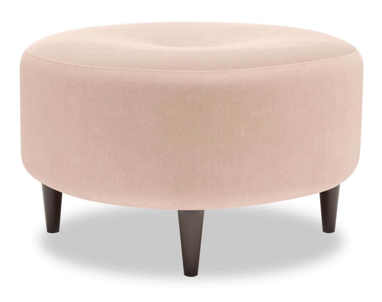 Fabriqué au Canada Sofa Lab personnalisable Pouf The Curve 31 en tissu d'apparence lin - Pax Rose Rose | Pouf The Curve de Sofa Lab de 31 po fabriqué au Canada en tissu d'apparence lin - rose Pax Rose | CURV3249
