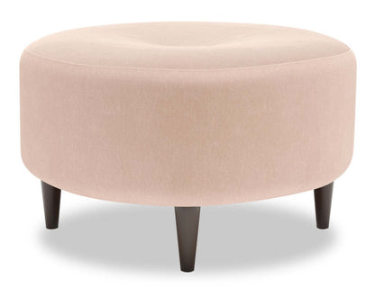 Fabriqué au Canada Sofa Lab personnalisable Pouf The Curve 31 en tissu d'apparence lin - Pax Rose Rose | Pouf The Curve de Sofa Lab de 31 po fabriqué au Canada en tissu d'apparence lin - rose Pax Rose | CURV3249