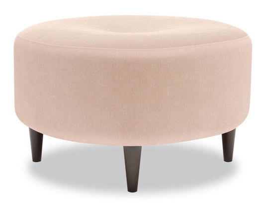 Fabriqué au Canada Sofa Lab personnalisable Pouf The Curve 31 en tissu d'apparence lin - Pax Rose Rose | Pouf The Curve de Sofa Lab de 31 po fabriqué au Canada en tissu d'apparence lin - rose Pax Rose | CURV3249
