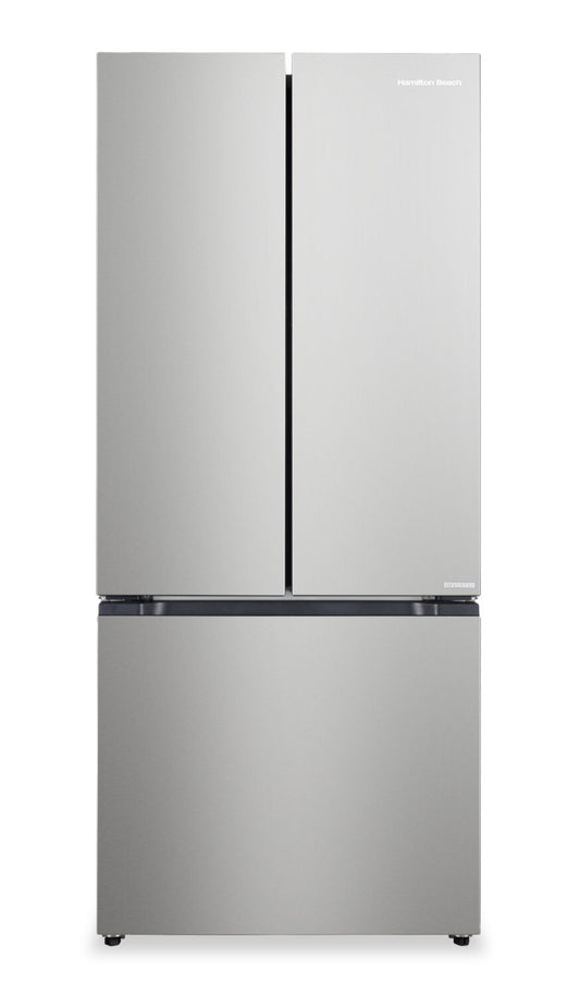 Réfrigérateur Hamilton Beach de 17,7 pi3 et de 30 po à portes françaises avec congélateur inférieur - HBF1772 | Hamilton Beach 30 17,7 Cu. Réfrigérateur à portes françaises avec congélateur en bas - HBF1772