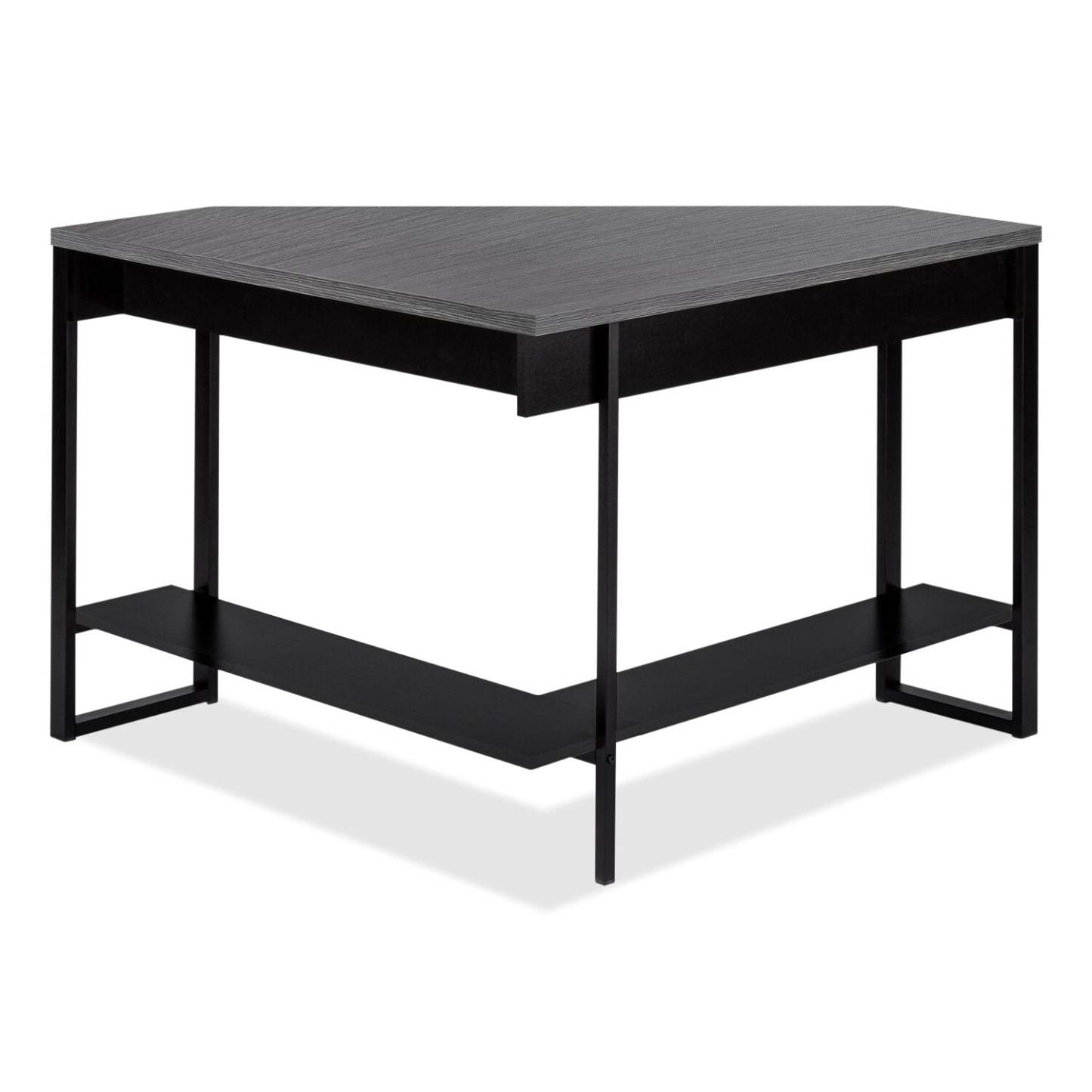 Bureau d'angle Christiana 42 avec tiroir - Noir/Gris|Bureau en coin Christiana de 42 po à tiroir - noir et gris