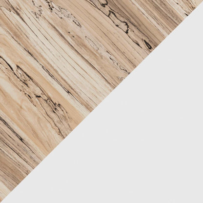 Lit de tente plateforme Wolf pour enfants, bicolore blanc et naturel - Pleine grandeur | Lit Wolf plateforme en forme de tente pour enfants, deux teintes, blanc et naturel - format lit double