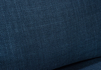 Fauteuil River de 40,1 po en tissu d'apparence lin avec base et pattes en bois - bleu