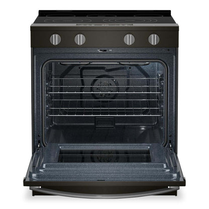 Cuisinière électrique Whirlpool de 30 po et de 5,3 pi³ avec cuisson à air - noire sur acier inoxydable - YWSES5030SV