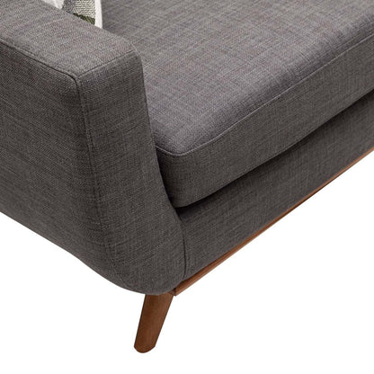 Sofa Freeman de Kort & Co. de 80 po de format condo en tissu d’apparence lin avec base et pattes en bois - gris anthracite