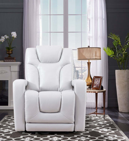 Kenzo 35 Fauteuil en tissu similicuir à inclinaison électrique avec appuie-tête électrique, repose-pieds et port USB - gris brouillard