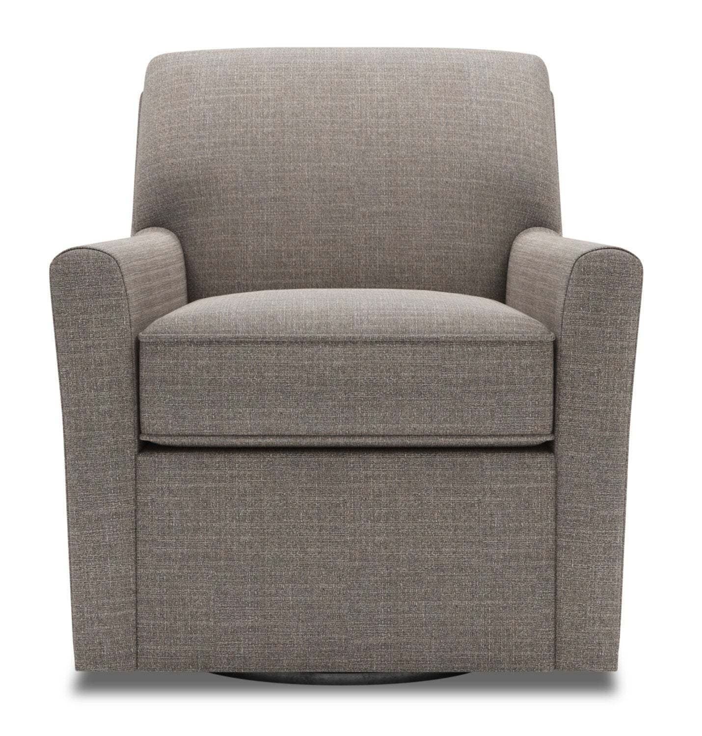 Fauteuil d'appoint pivotant personnalisable Sofa Lab de 31 po fabriqué au Canada en tissu d'apparence lin - gris Luna Smoke | SWIV2391