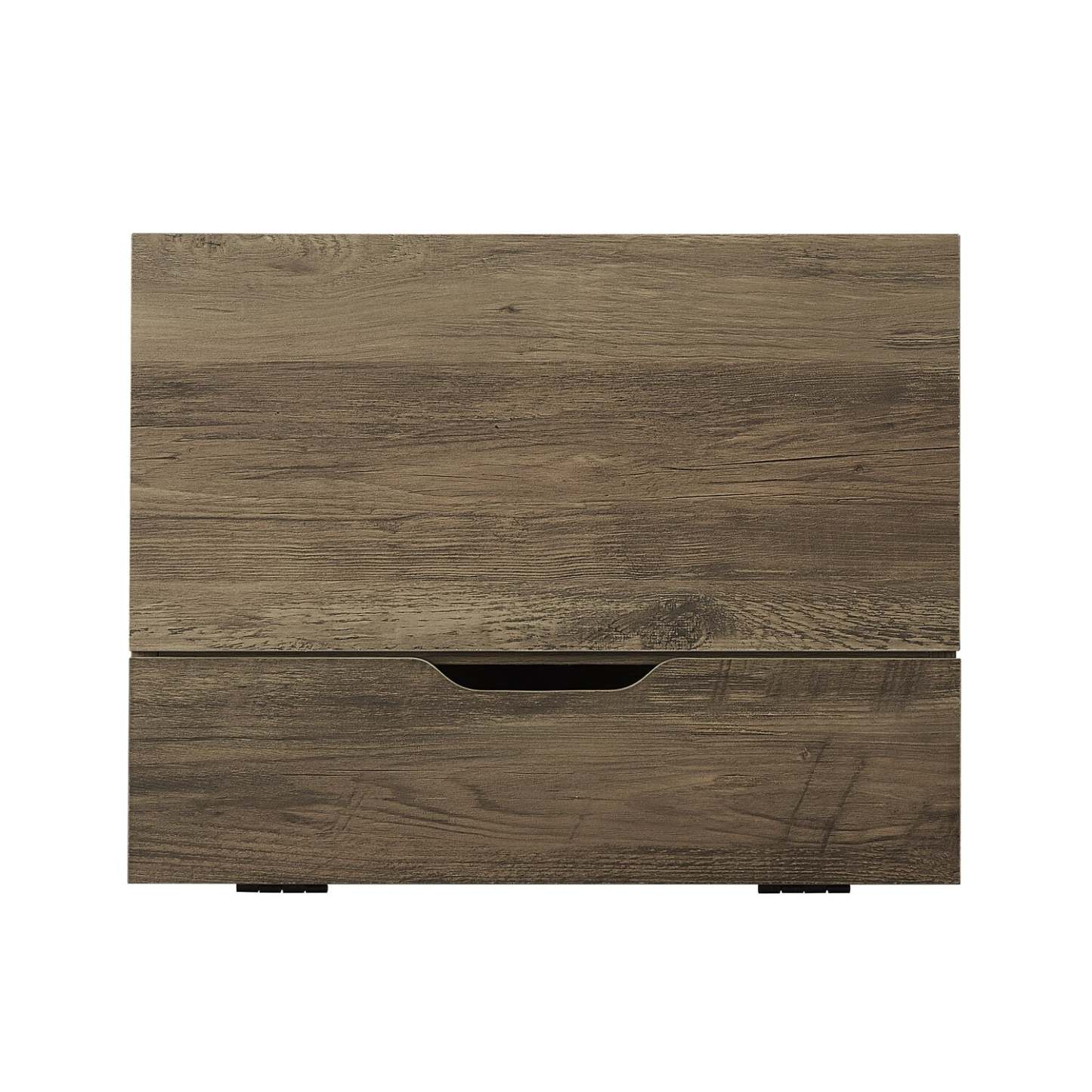 Table de nuit Akio à 1 tiroir avec rangement relevable, 18 L x 25,75 H - Marron/Noir | Table de nuit Akio de 18 po (l) x 25,75 po (H) à 1 tiroir avec dessus relevable et rangement - brune et noire