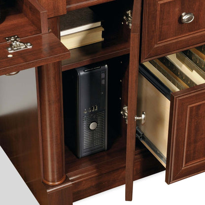 Bureau Palladia de 59,49 po avec crédence et rangement - cerisier raffiné